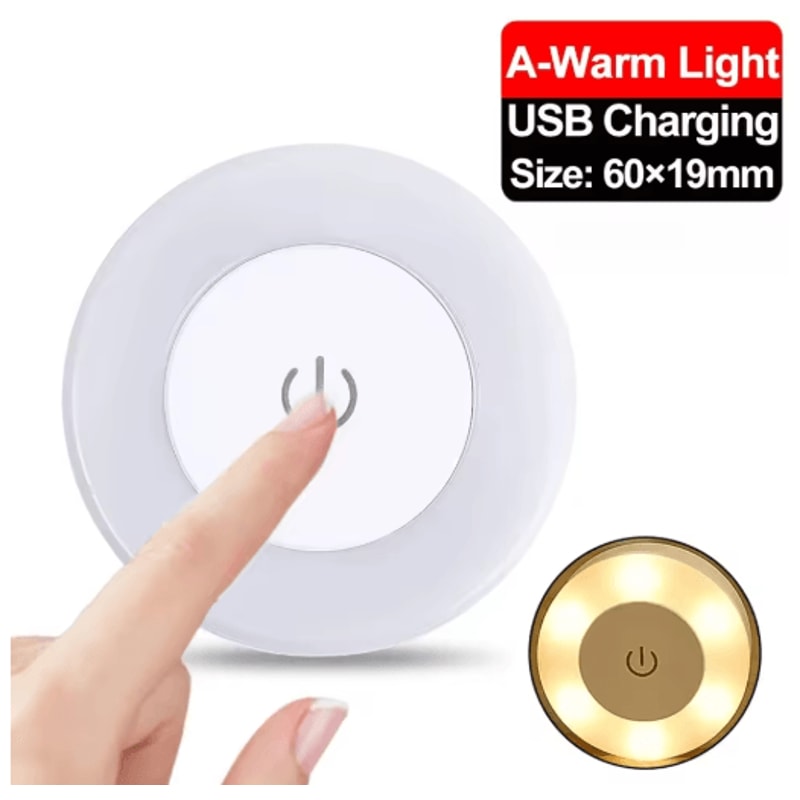 Portable LED Night Light USB Rechargeable Bedside Ambient Lamp 3