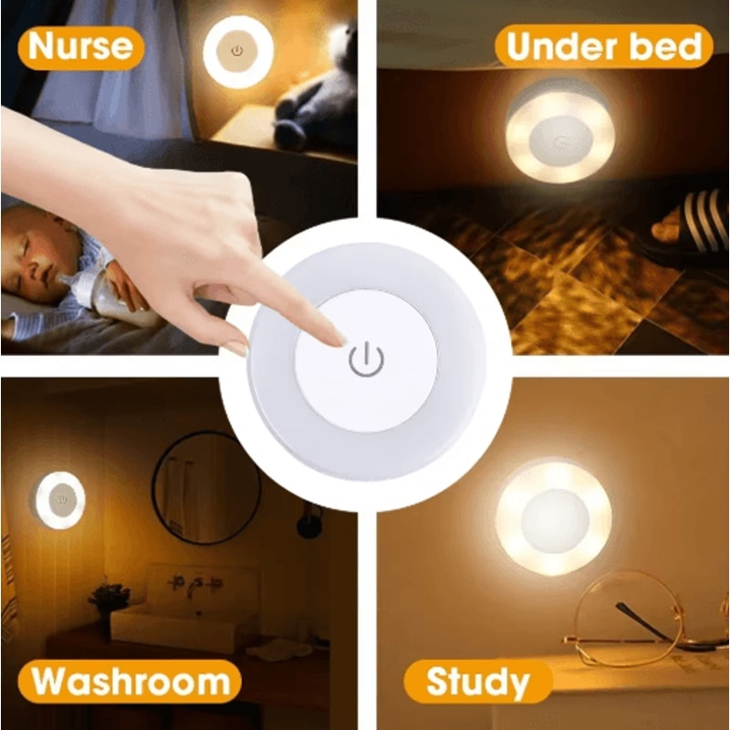 Portable LED Night Light USB Rechargeable Bedside Ambient Lamp 4