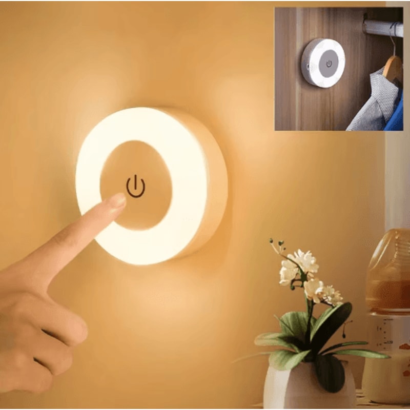 Portable LED Night Light USB Rechargeable Bedside Ambient Lamp 8