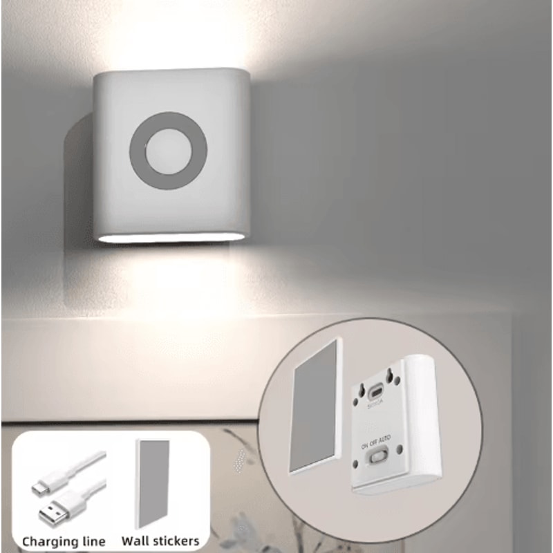 4Pack Motion Sensor Night Light USBC Rechargeable Wireless LED Closet Lights 1