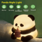 Cute Silicone Panda Night Light Rechargeable Kawaii Animal LED Lamp 3