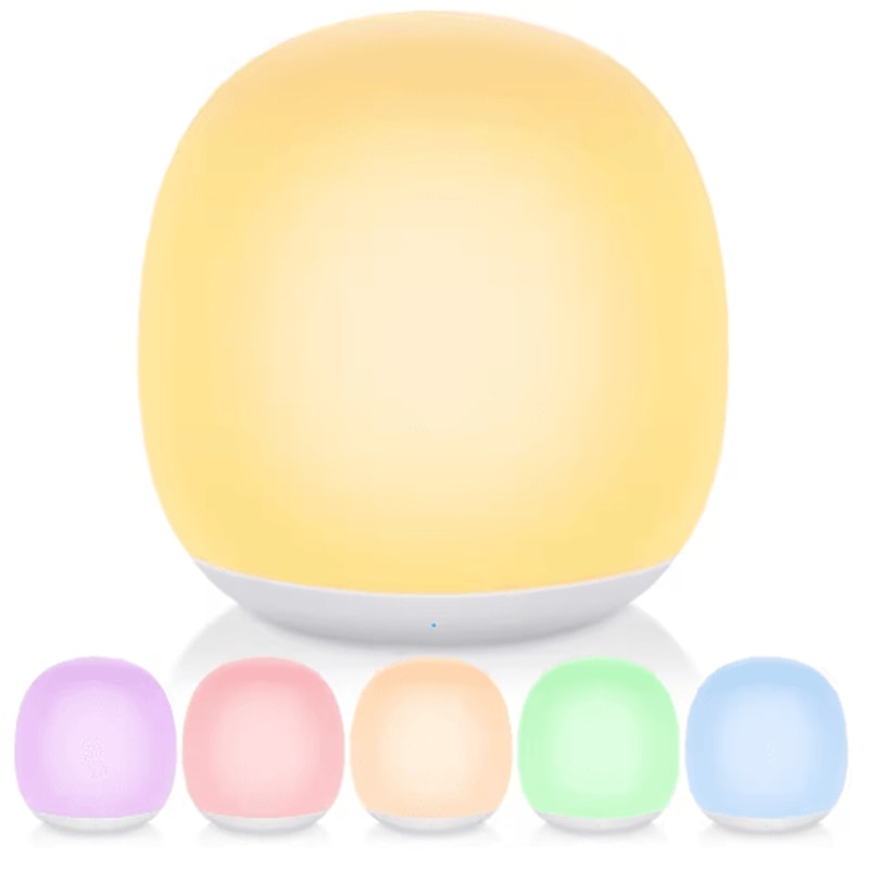 Portable RGB Egg Shape Night Light USB Rechargeable Touch Dimmable Ambient Lamp 1