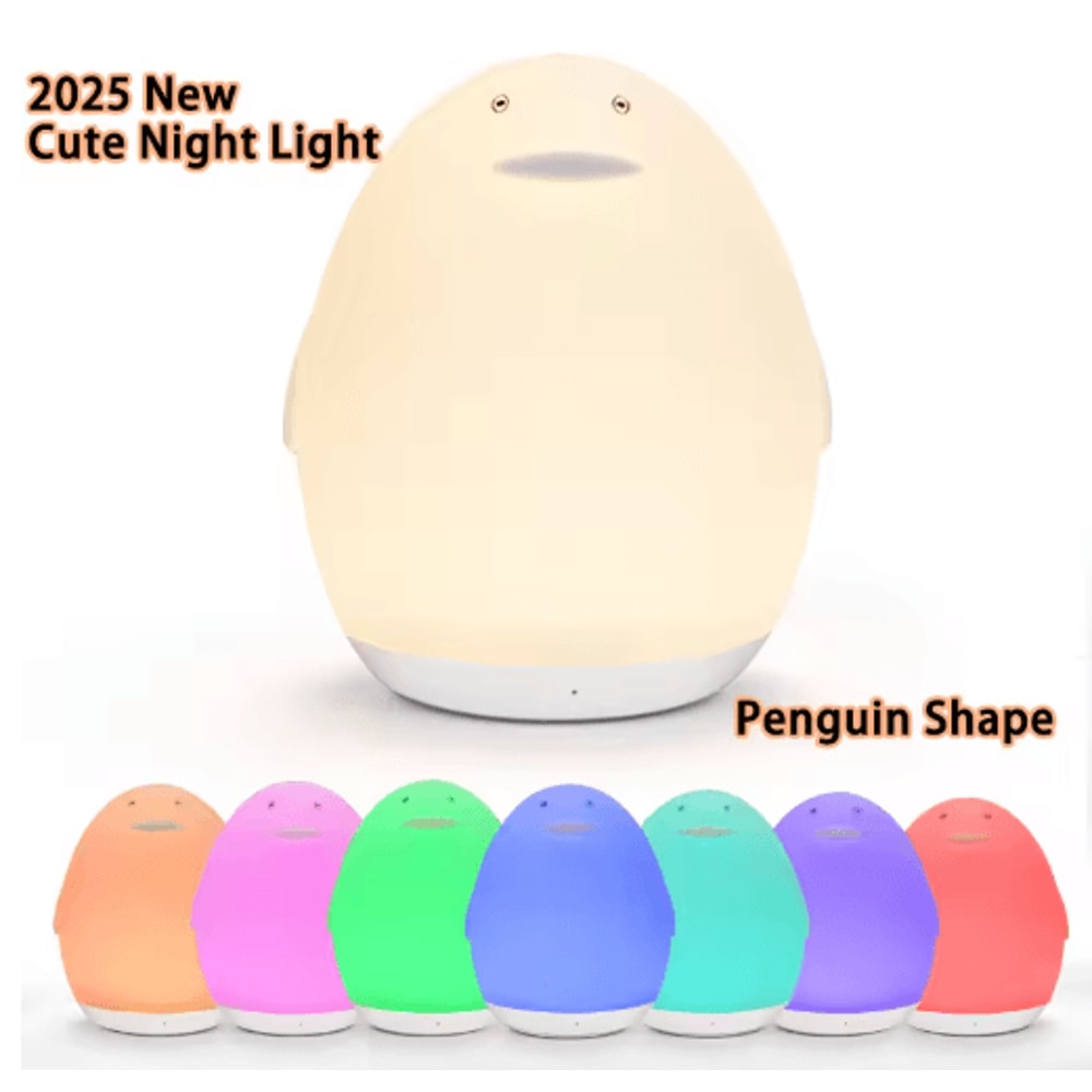 Portable RGB Egg Shape Night Light USB Rechargeable Touch Dimmable Ambient Lamp 5