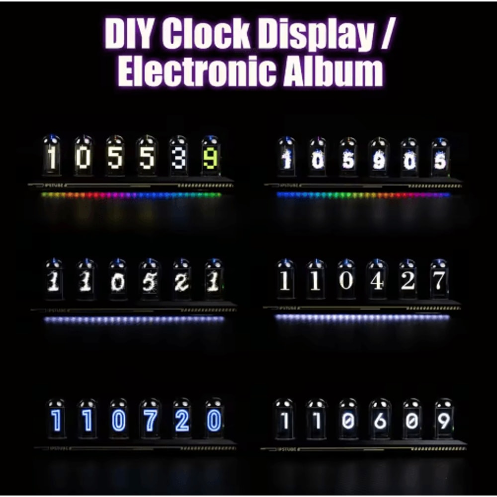 DIY Nixie Tube Clock Kit IPS Display AppControlled Digital Desk Clock 5