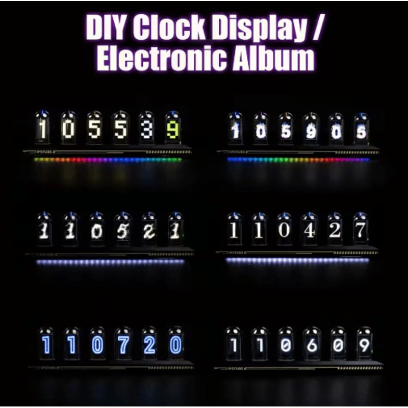 DIY Nixie Tube Clock Kit IPS Display AppControlled Digital Desk Clock 5