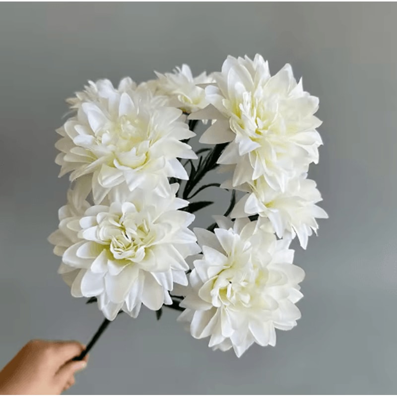 Artificial Dahlia Flowers Bouquet 7Head Decorative Fake Flower Arrangement 2