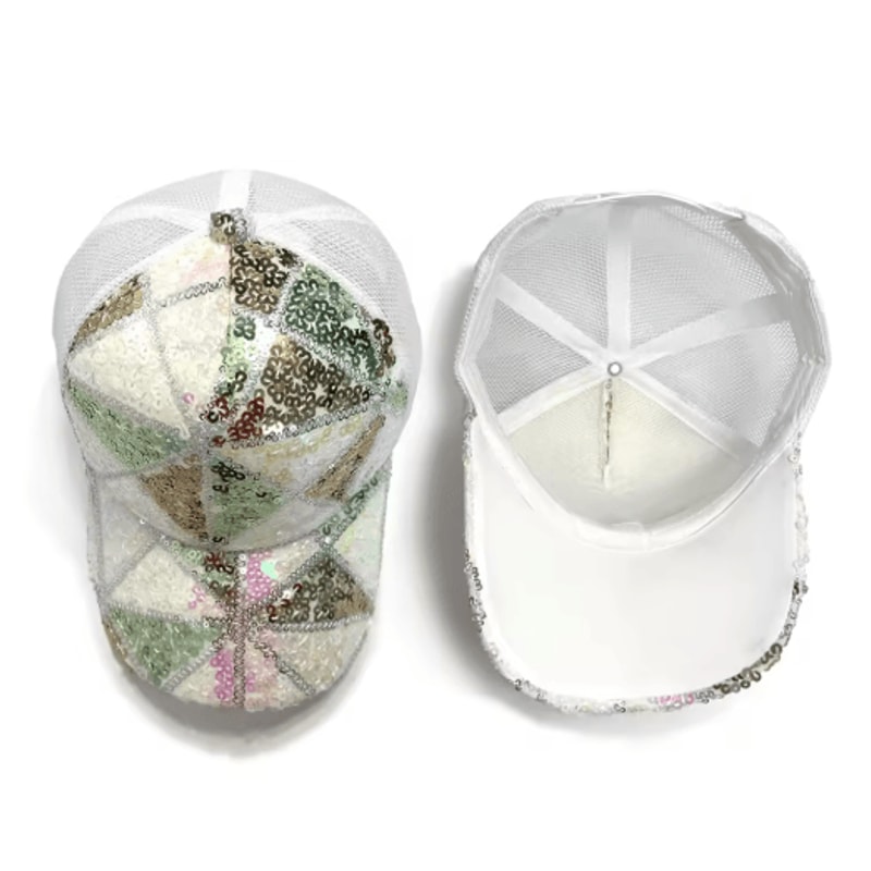 Shiny Sequin Mesh Baseball Cap Adjustable Cotton Summer Sun Hat 4