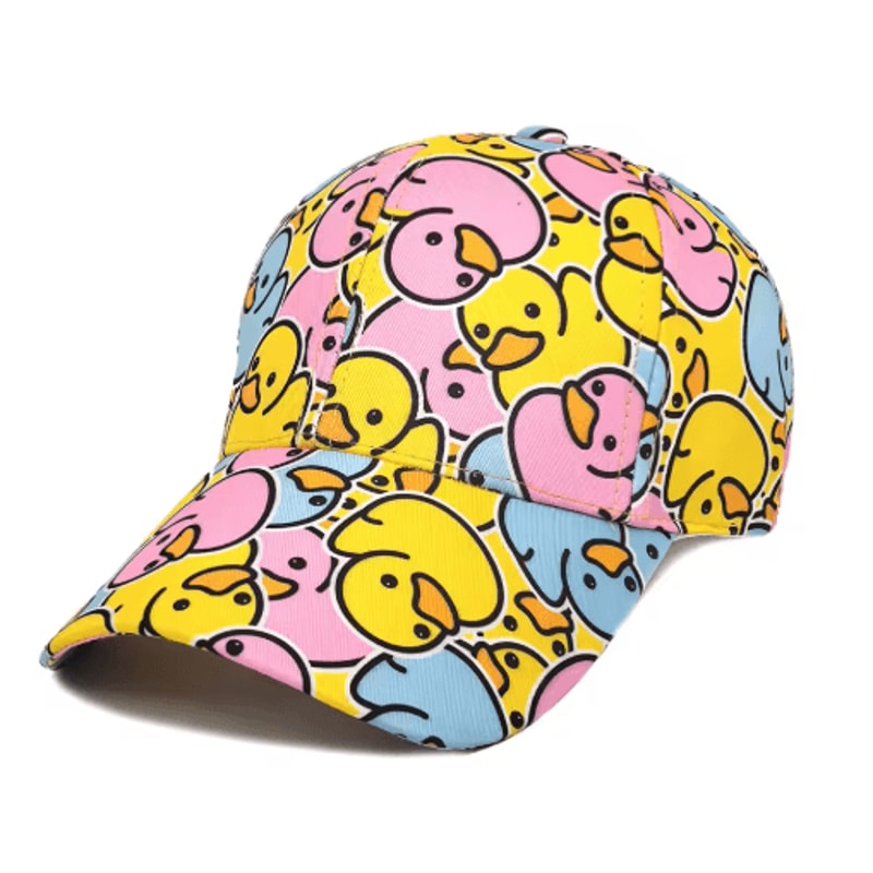 Cartoon Duck Print Baseball Cap Lightweight Unisex Summer Sun Hat 1