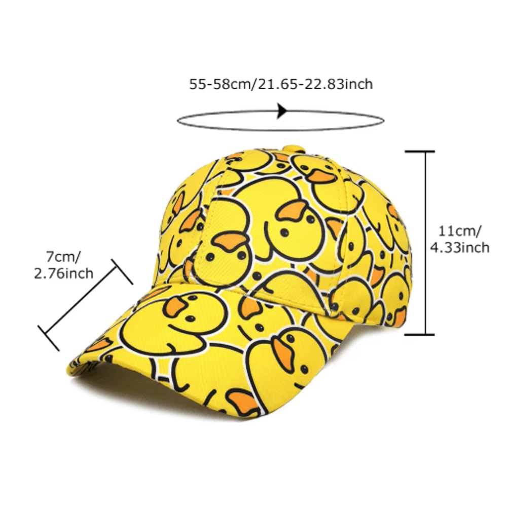 Cartoon Duck Print Baseball Cap Lightweight Unisex Summer Sun Hat 4