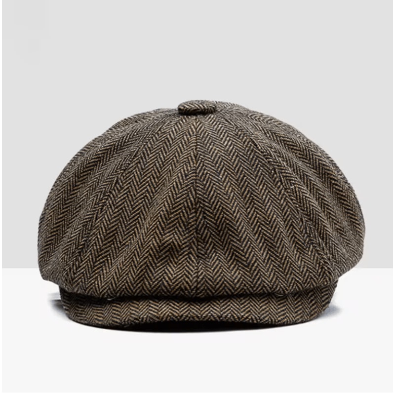 Vintage Newsboy Cap Classic Wool Octagonal Retro British Flat Hat 4