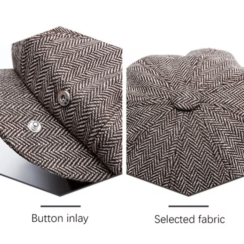 Vintage Newsboy Cap Classic Wool Octagonal Retro British Flat Hat 7