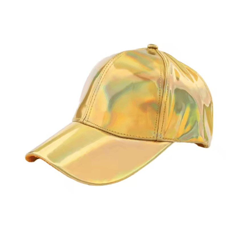Holographic Rainbow Color Changing Baseball Cap Laser PU Snapback Party Hat 3