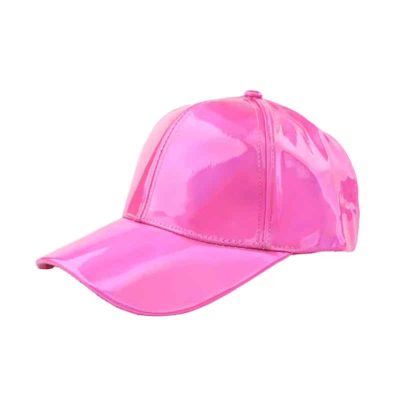 Holographic Rainbow Color Changing Baseball Cap Laser PU Snapback Party Hat 4