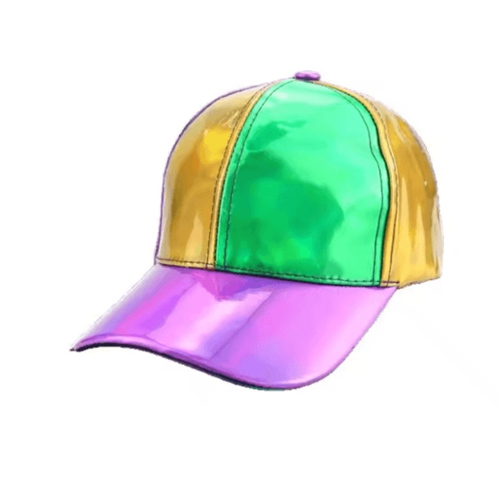 Holographic Rainbow Color Changing Baseball Cap Laser PU Snapback Party Hat 5