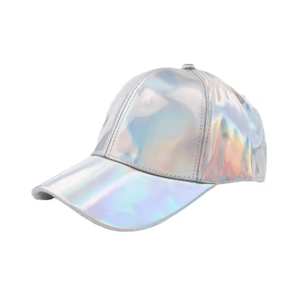 Holographic Rainbow Color Changing Baseball Cap Laser PU Snapback Party Hat 7