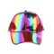 Holographic Rainbow Color Changing Baseball Cap Laser PU Snapback Party Hat 11