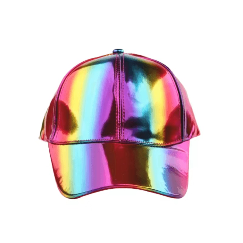 Holographic Rainbow Color Changing Baseball Cap Laser PU Snapback Party Hat 11