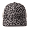 Leopard Print High Ponytail Trucker Hat Breathable Womens Mesh Snapback Cap 1
