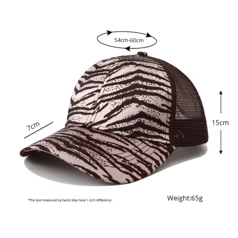 Leopard Print High Ponytail Trucker Hat Breathable Womens Mesh Snapback Cap 6