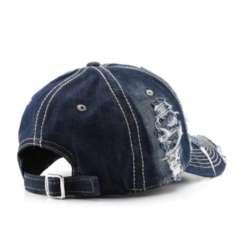 Vintage Distressed Denim Baseball Cap Street Style Hip Hop Trucker Hat 6