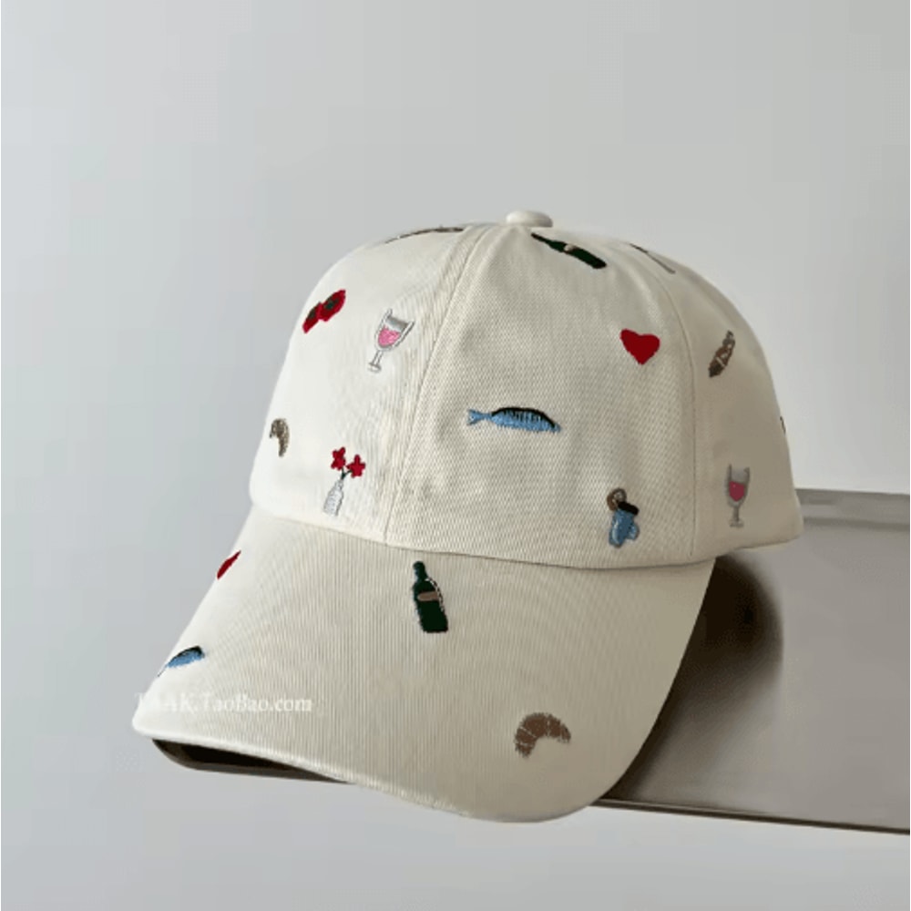 Y2K Rose Embroidered Baseball Cap Casual Summer Sun Hat 2