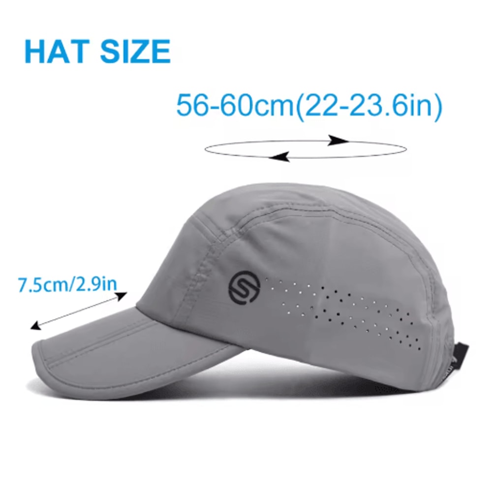 Foldable Breathable Dad Hat Adjustable Low Profile Sport Baseball Cap 6