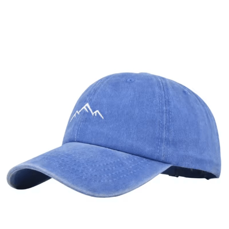 Retro Washed Cotton Mountain Embroidery Baseball Cap Adjustable Unisex Streetwear Hat 1