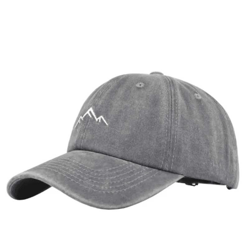Retro Washed Cotton Mountain Embroidery Baseball Cap Adjustable Unisex Streetwear Hat 2