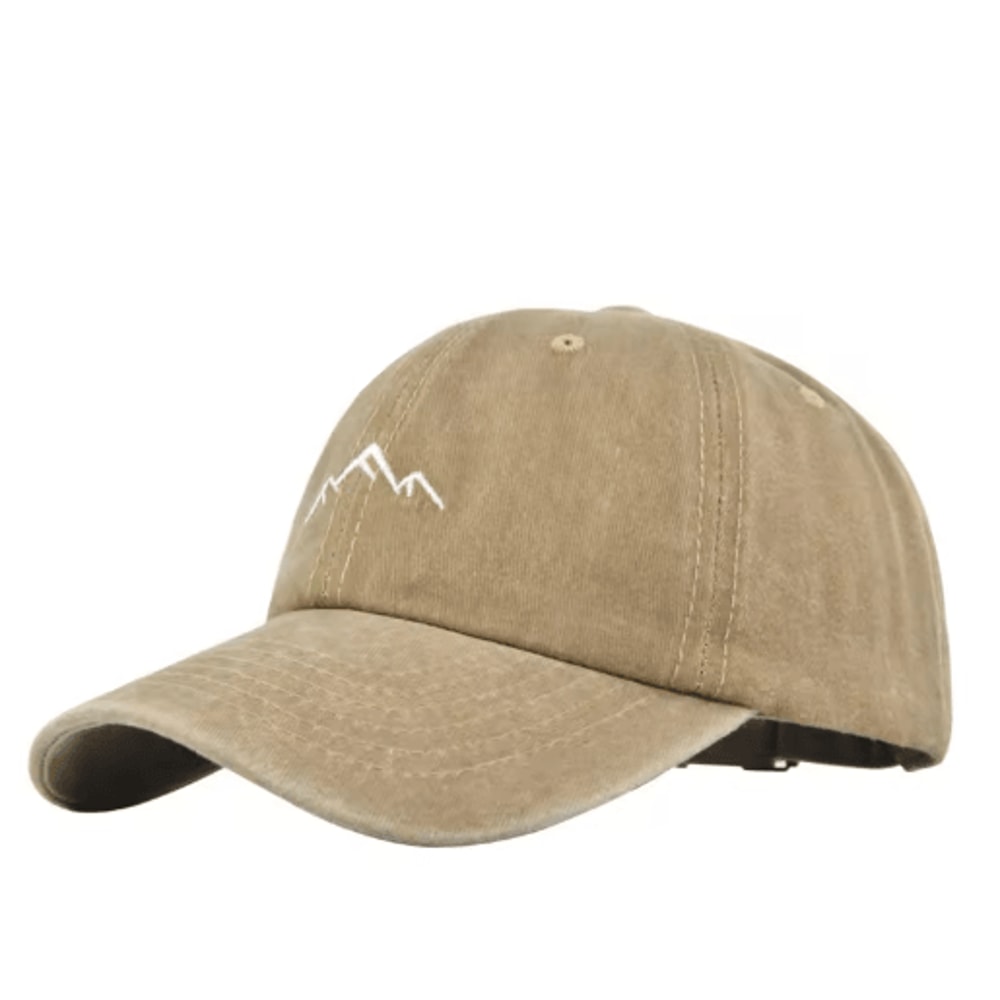 Retro Washed Cotton Mountain Embroidery Baseball Cap Adjustable Unisex Streetwear Hat 3