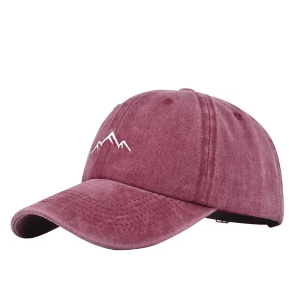 Retro Washed Cotton Mountain Embroidery Baseball Cap Adjustable Unisex Streetwear Hat 4