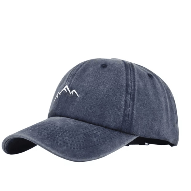 Retro Washed Cotton Mountain Embroidery Baseball Cap Adjustable Unisex Streetwear Hat 6