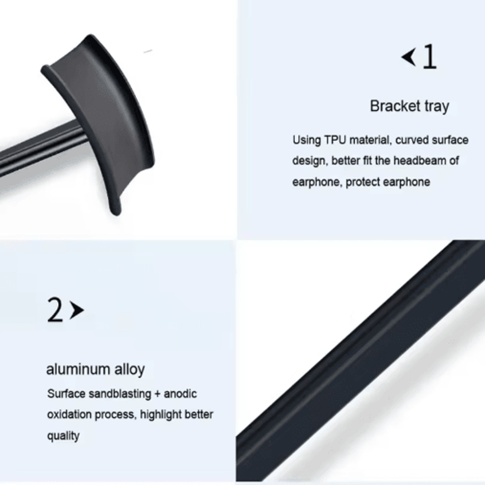 Universal Gaming Headset Stand Detachable Desktop Headphone Display Rack 4