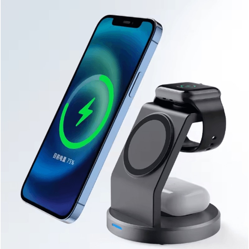 3in1 MagSafe Magnetic Wireless Charging Stand Fast Charging Station For IPhone Apple Watch AirPod 1