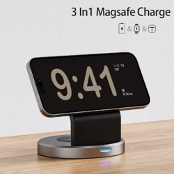 3-in-1 magsafe magnetic wireless charging stand – fast charging station for iphone, apple watch & airpods