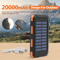 20000mAh Solar Power Bank Waterproof Portable Solar Charger With Dual USB LED Flashlight 5