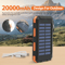 20000mAh Solar Power Bank Waterproof Portable Solar Charger With Dual USB LED Flashlight 5