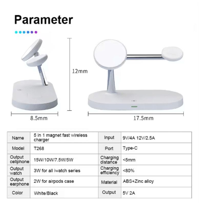 3in1 Magnetic Wireless Charging Station Fast MagSafe Stand For IPhone Apple Watch AirPods 3