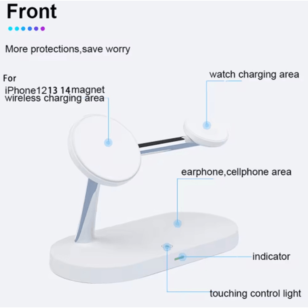 3in1 Magnetic Wireless Charging Station Fast MagSafe Stand For IPhone Apple Watch AirPods 5
