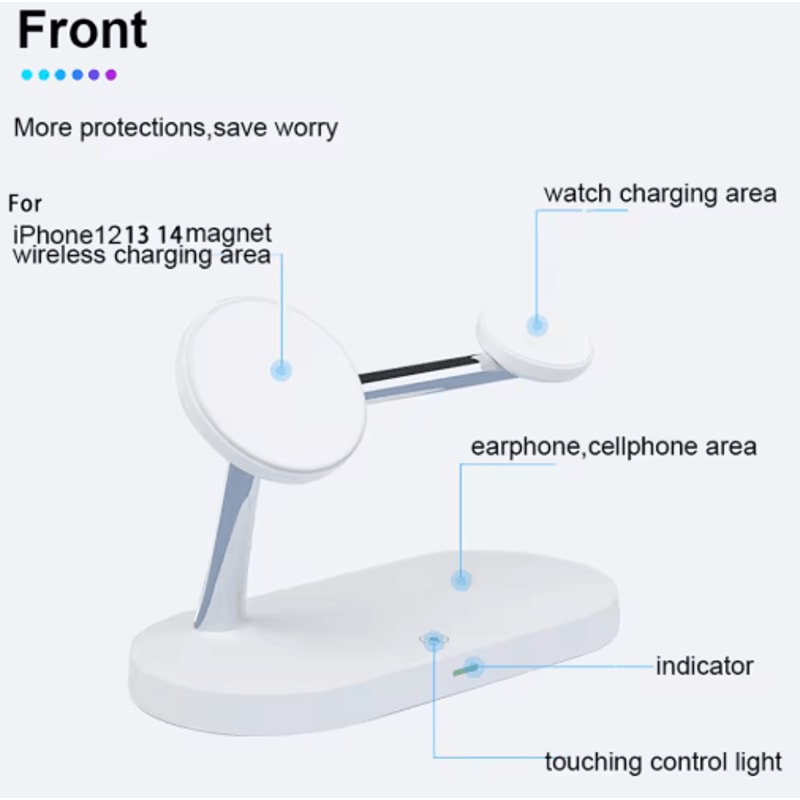 3in1 Magnetic Wireless Charging Station Fast MagSafe Stand For IPhone Apple Watch AirPods 5