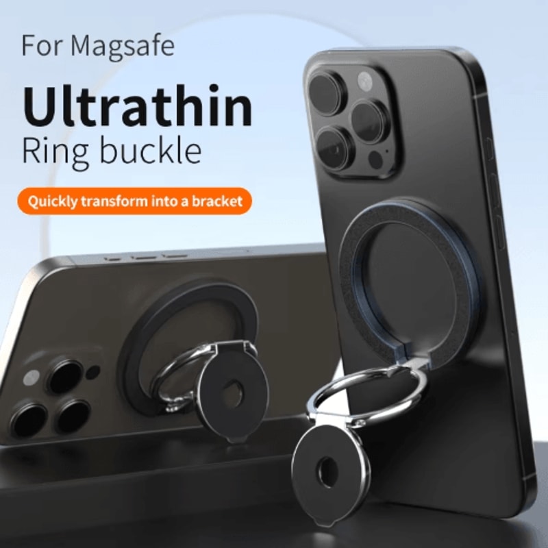 DoubleSided MagSafe Magnetic Phone Ring Holder Foldable Grip Kickstand 7
