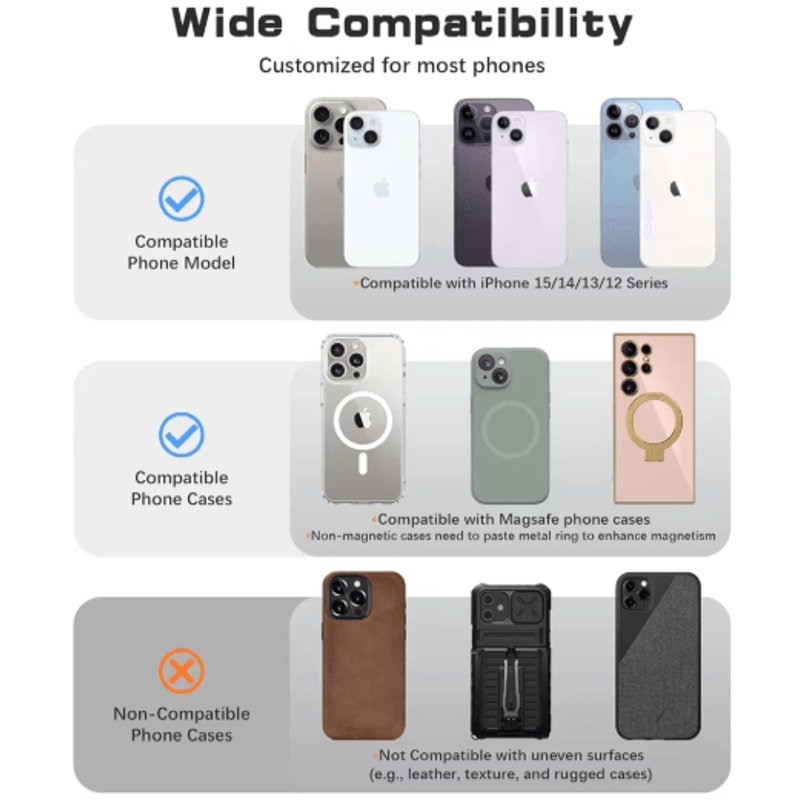 MagSafe Magnetic Silicone Finger Strap Soft Loop Phone Grip Stand 8