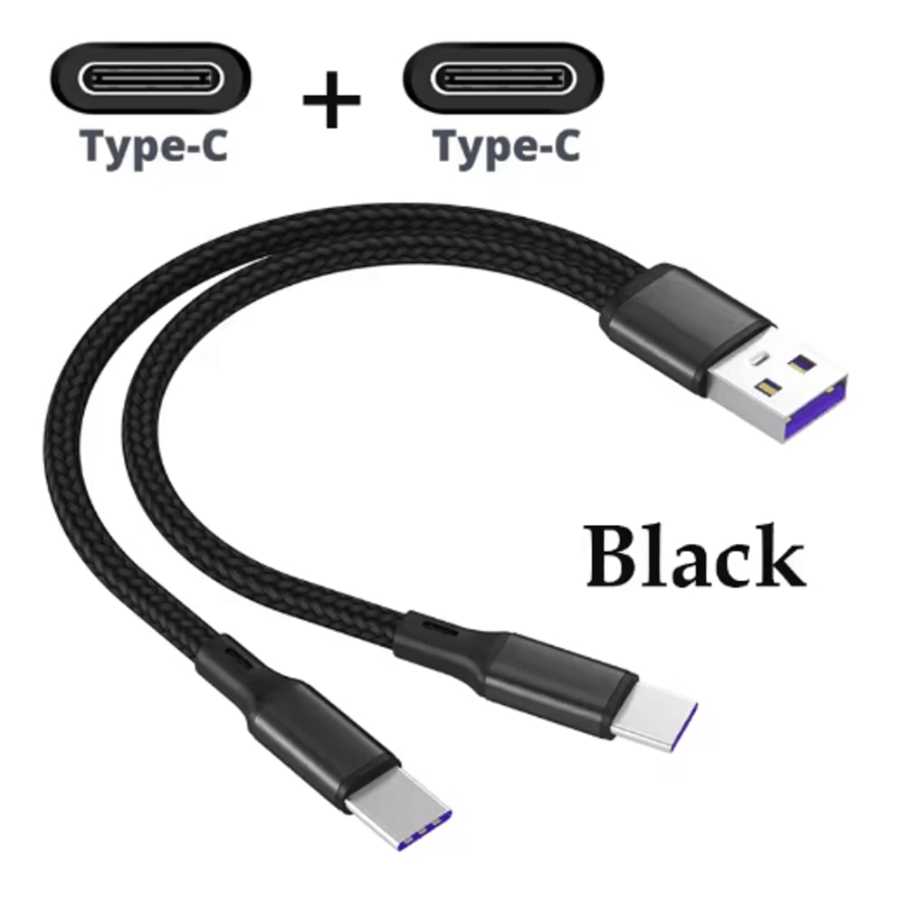 12m 2in1 Fast Charging Cable TypeC Micro USB Y Splitter Data Cable 1