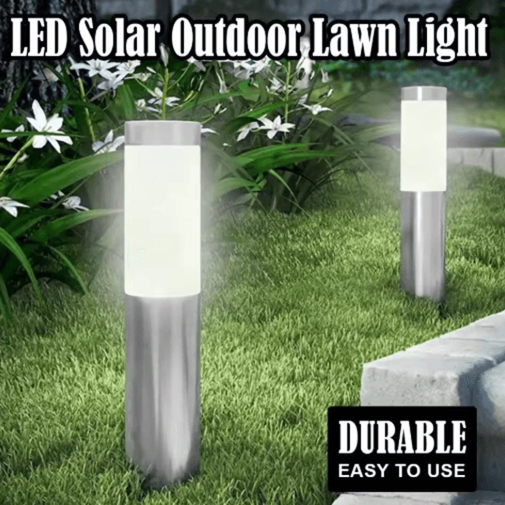Cylindrical Solar Garden Light Waterproof Dusk To Dawn Outdoor Pathway Lamp 0