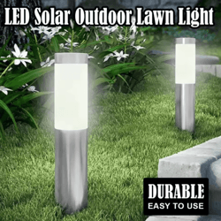 cylindrical solar garden light – waterproof dusk to dawn outdoor pathway lamp