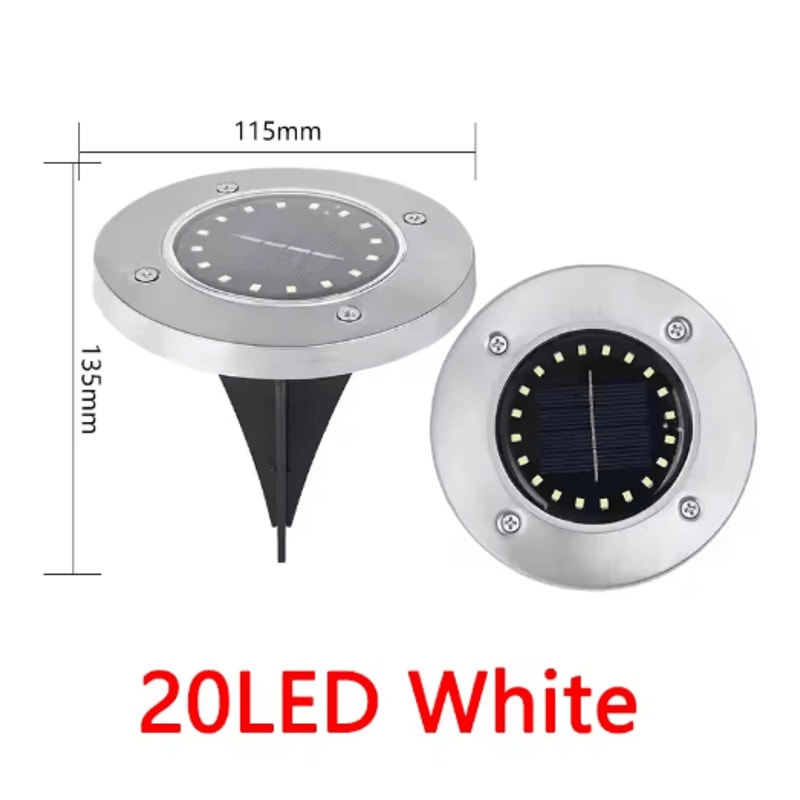 LED Solar Ground Lights Waterproof Buried Solar Disk Lights For Garden Pathway 2