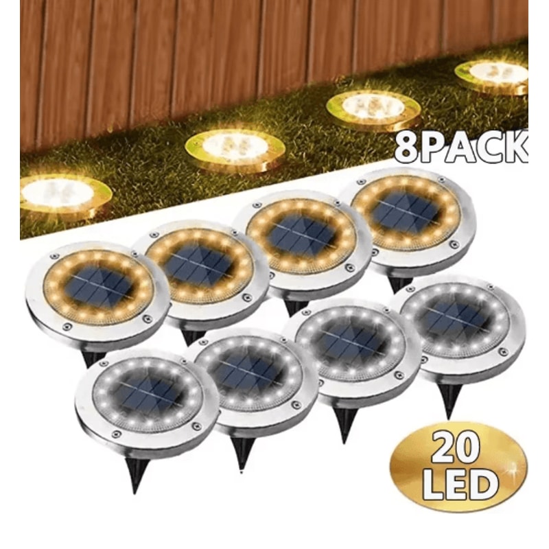 LED Solar Ground Lights Waterproof Buried Solar Disk Lights For Garden Pathway 0
