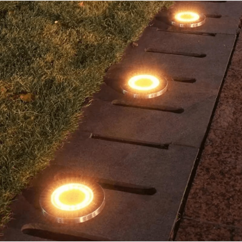 LED Solar Ground Lights Waterproof Buried Solar Disk Lights For Garden Pathway 5