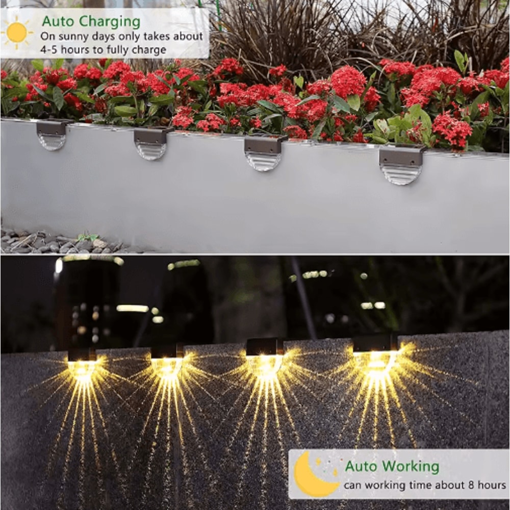 Waterproof Solar Deck Step Lights Outdoor LED Fence And Stair Lighting 4