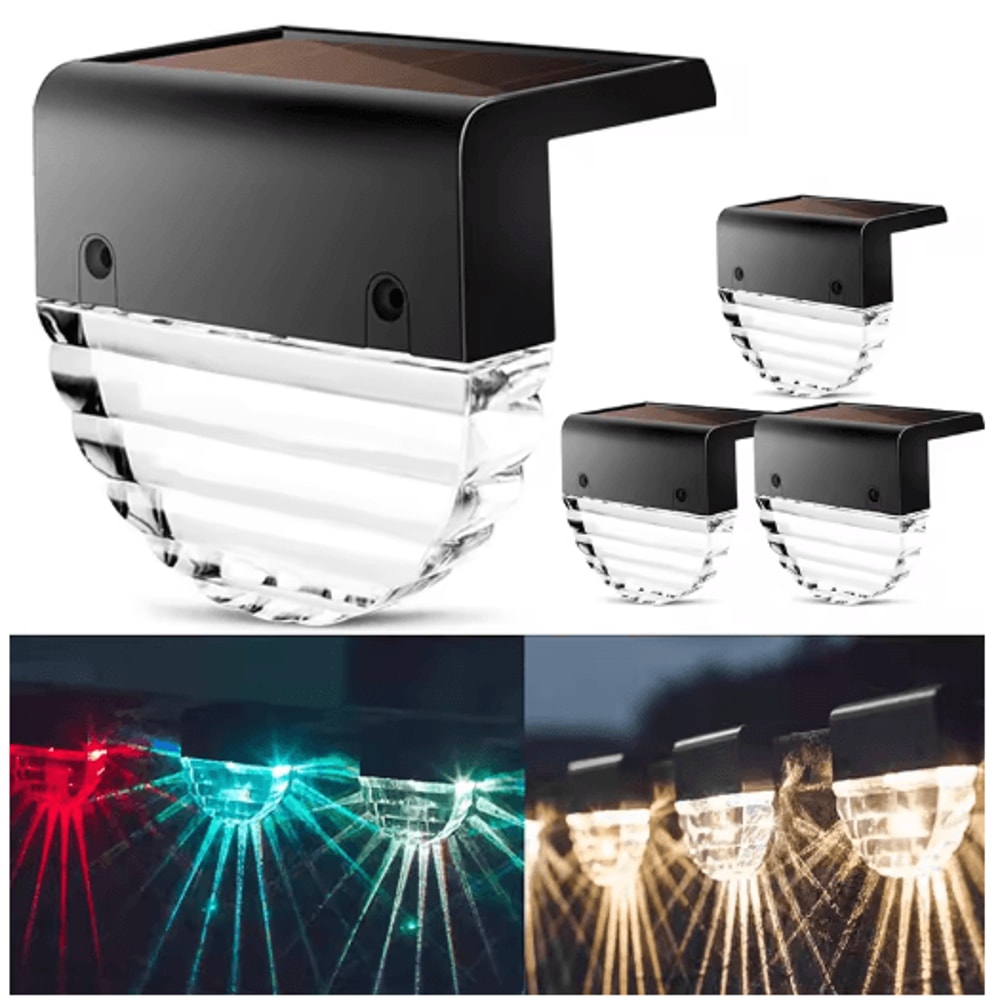 Waterproof Solar Deck Step Lights Outdoor LED Fence And Stair Lighting 0