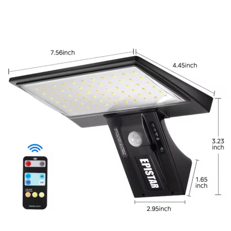 90LED Solar Motion Sensor Security Flood Light Waterproof Outdoor Garden Light With 3 Colors 4 Mo 4